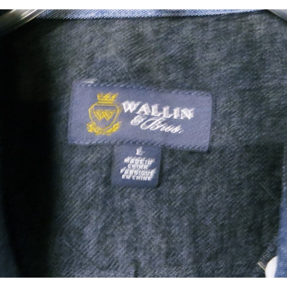 Wallin & Bros. Grey Grindle Flannel Button Down Men's Shirt Size L ~NWT~ - Picture 3 of 3